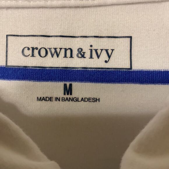 Crown & Ivy Medium blue and white striped polo. - Picture 5 of 7